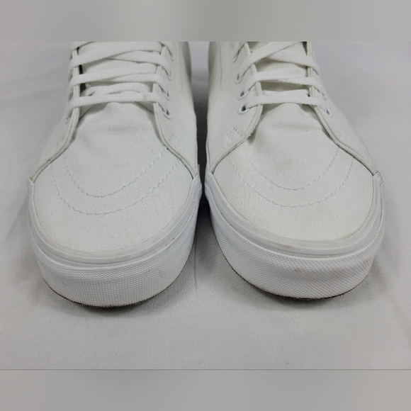 Vans Off The Wall High Top Shoes Mens Size 13 All White Lace Up Sneakers 721356 - Picture 8 of 12